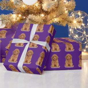 Aangepast foto beeld plaatje logo patroon paars cadeaupapier