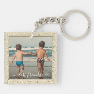 Aangepast Foto Best Friends for ever Ivory Lijst Sleutelhanger