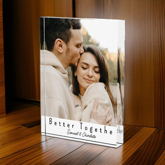 Aangepast foto blok Samen is beter Trouwcadeau