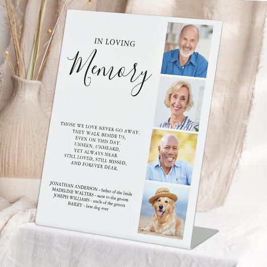 Aangepast foto-Collage Persoonlijk bruiloft Memori Reclamebord Met Voetstuk