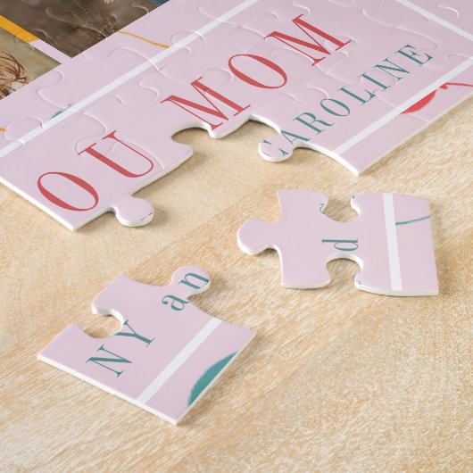 Aangepast foto-collage van mam Moederdag cadeau Legpuzzel (Zijkant)