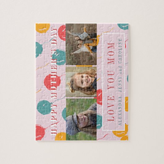 Aangepast foto-collage van mam Moederdag cadeau Legpuzzel (Verticaal)