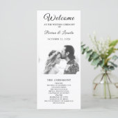 Aangepast foto Eenvoudig legant script |Modern huw Programmakaart (Staand voorkant)