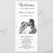 Aangepast foto Eenvoudig legant script |Modern huw Programmakaart (Voorkant)