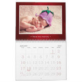 Aangepast foto Elegant Styish Red Kalender (Jan 2027)