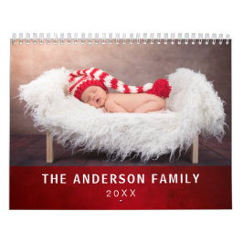 Aangepast foto Elegant Styish Red Kalender