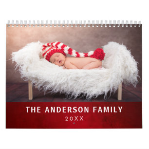Aangepast foto Elegant Styish Red Kalender