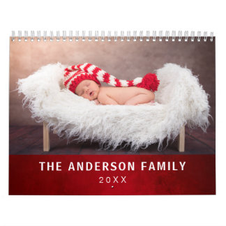 Aangepast foto Elegant Styish Red Kalender
