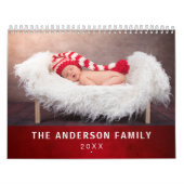 Aangepast foto Elegant Styish Red Kalender (Hoes)
