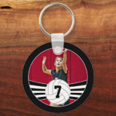 Aangepast foto- en Jersey nummer Volleyball Sleute Sleutelhanger (Voorkant)