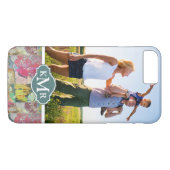 Aangepast foto- en monogram Art floral grunge patr Case-Mate iPhone Case (Achterkant (Horizontaal))