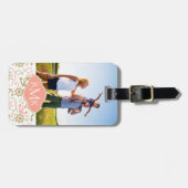 Aangepast foto- en monogram Golden Anchor-patroon Bagagelabel (Voorkant horizontaal)