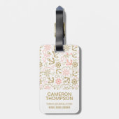 Aangepast foto- en monogram Golden Anchor-patroon Bagagelabel (Achterkant verticaal)