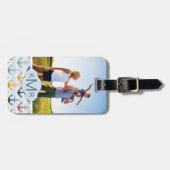 Aangepast foto- en monogram-inktpatroon bagagelabel (Voorkant horizontaal)