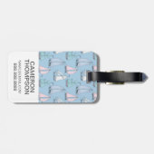 Aangepast foto- en monogram kabelpatroon 1 bagagelabel (Achterkant horizontaal)