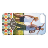 Aangepast foto- en monogram modern Ikat-proefpatro Case-Mate iPhone Case (Achterkant (Horizontaal))