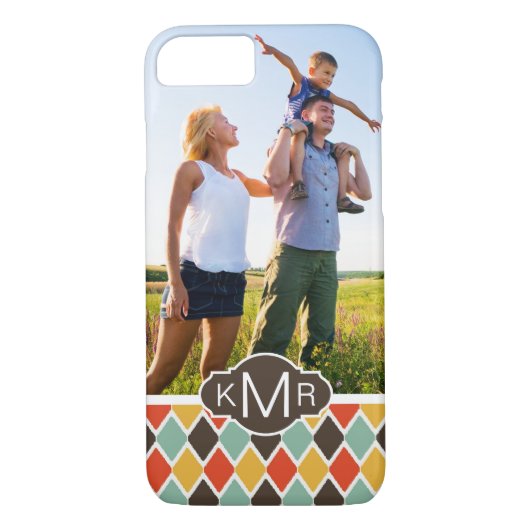 Aangepast foto- en monogram modern Ikat-proefpatro Case-Mate iPhone Case (Achterkant)