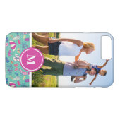 Aangepast foto- en monogram mooi zomerpatroon Case-Mate iPhone case (Achterkant (Horizontaal))
