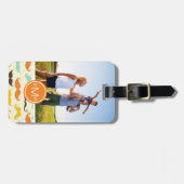 Aangepast foto- en monogram mustache patroon 3 bagagelabel (Voorkant horizontaal)