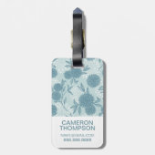 Aangepast foto- en monogram-retro Floral Patroon 2 Bagagelabel (Achterkant verticaal)