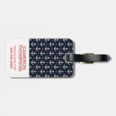 Aangepast foto- en monogram-scherm en ankerpatroon bagagelabel (Achterkant horizontaal)