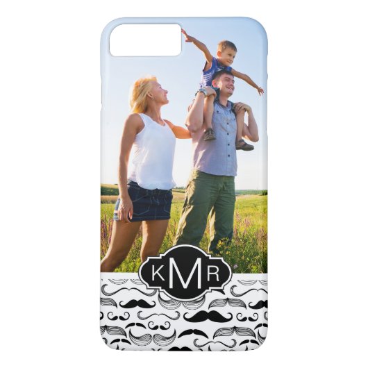 Aangepast foto- en monogram snorpatroon 2 Case-Mate iPhone case (Achterkant)
