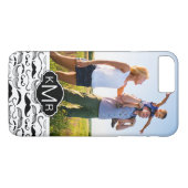 Aangepast foto- en monogram snorpatroon 2 Case-Mate iPhone case (Achterkant (Horizontaal))