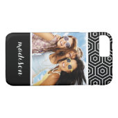 Aangepast foto- en naamhexagonale geometrische pat Case-Mate iPhone case (Achterkant (Horizontaal))