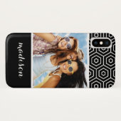 Aangepast foto- en naamhexagonale geometrische pat Case-Mate iPhone case (Achterkant (horizontaal))