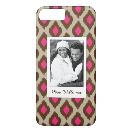 Aangepast foto- en naammoderne ikatpatroon Case-Mate iPhone case (Achterkant)