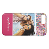 Aangepast foto- en naampatroon met bloemen Case-Mate iPhone case (Achterkant (Horizontaal))