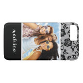 Aangepast foto- en naampatroon zwart Case-Mate iPhone case (Achterkant (Horizontaal))
