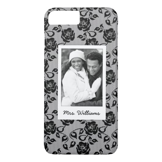 Aangepast foto- en naampatroon zwart Case-Mate iPhone case (Achterkant)