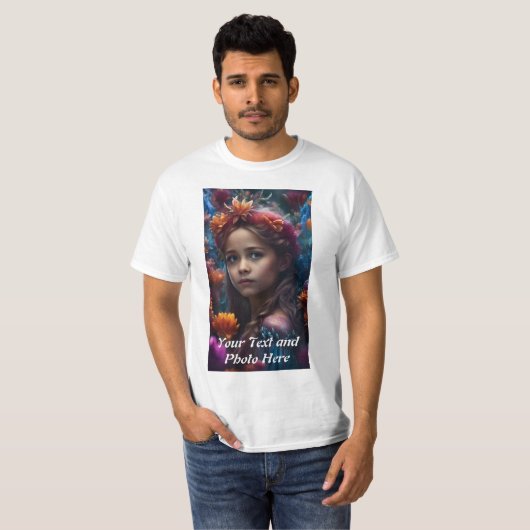 Aangepast, foto en tekst toevoegen t-shirt (Voorkant volledig)