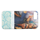 Aangepast foto- en tekstDamaspatroon 3 Case-Mate iPhone Case (Achterkant (Horizontaal))