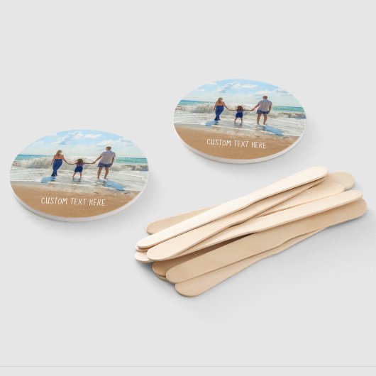 Aangepast foto- en teksthandje voor je zomerontwer handwaaier (Niet-gemonteerd)