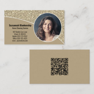Aangepast Foto Faux Gold Glitter QR Code Professay Visitekaartje