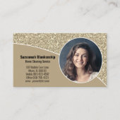 Aangepast Foto Faux Gold Glitter QR Code Professay Visitekaartje (Voorkant)