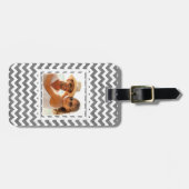 Aangepast foto Geometrisch zigzagpatroon Bagagelabel (Voorkant horizontaal)