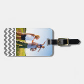 Aangepast foto Geometrisch zigzagpatroon Bagagelabel (Voorkant horizontaal)