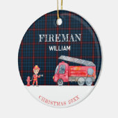 Aangepast foto geschenk brandweerman Kerstmis bran Keramisch Ornament (Links)