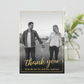 Aangepast Foto Gold Lijst Hartelijk dank Bedankkaart (Staand voorkant)