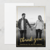 Aangepast Foto Gold Lijst Hartelijk dank Bedankkaart (Voorkant / Achterkant)