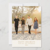 Aangepast foto grijs botanische elegante verticale feestdagenkaart (Voorkant)