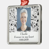 Aangepast foto-herinneringssouvenir voor altijd in metalen ornament (Links)