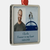 Aangepast foto-herinneringssymbool voor altijd in  metalen ornament (Rechts)