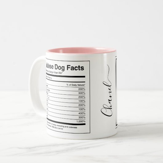 Aangepast foto-Hondenras Feit Maltees Tweekleurige Koffiemok (Voorkant links)