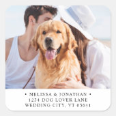 Aangepast foto-infoadres voor retournering vierkante sticker (Voorkant)