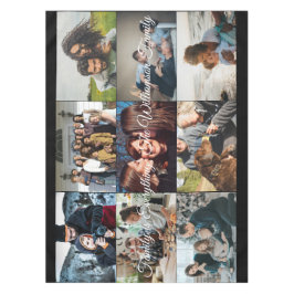 Aangepast foto-inklage Familie Naam 9 Familifoto's Tafelkleed