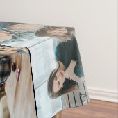 Aangepast foto-inklage Familie Naam 9 Familifoto's Tafelkleed (Voorbeeld)